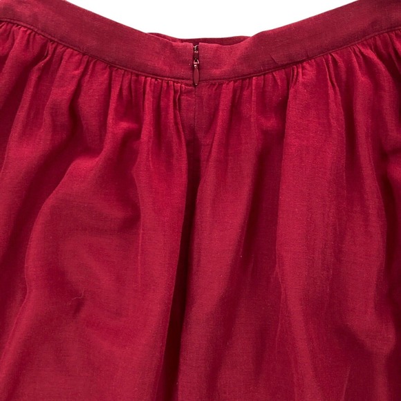 Ann Taylor Size 4 Petites 4P Skirt Women's Linen Lined Maroon Red A-line 24"L - Picture 8 of 12